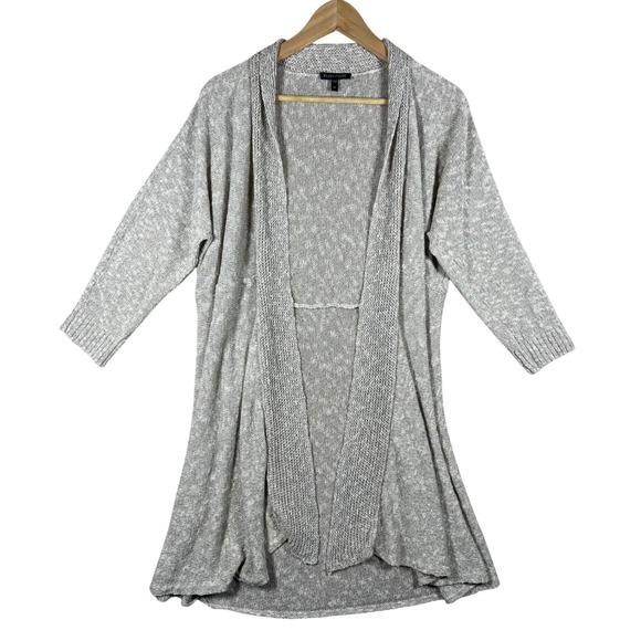 Eileen Fisher BOHO Cardigan Sweater Women XL Open Knit Beige Linen Blend Coastal - Picture 1 of 12